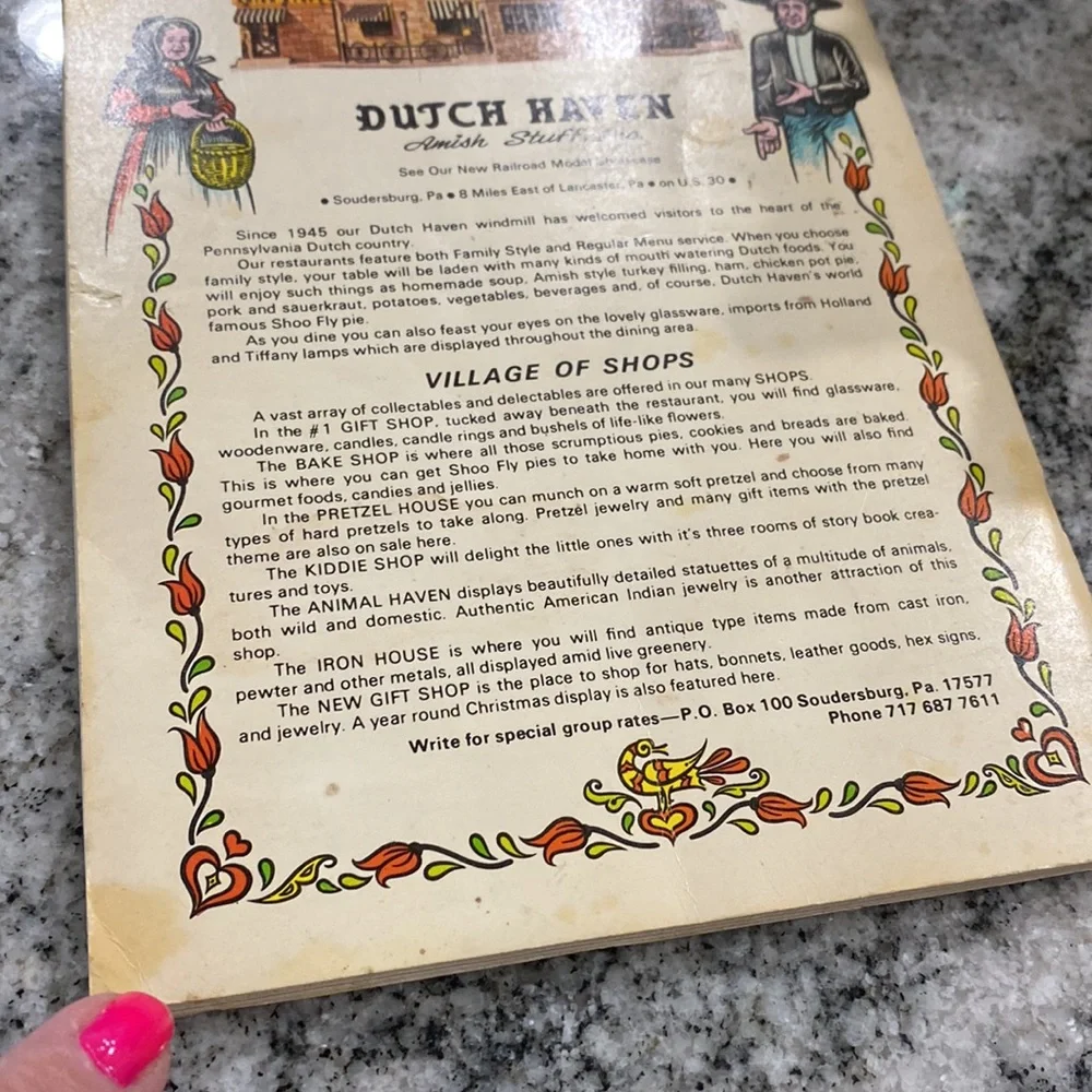 Amish-Dutch Cookbook - Vintage Illustrated Yellow Cover